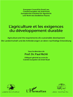 cover image of L'agriculture et les exigences du développement durable
